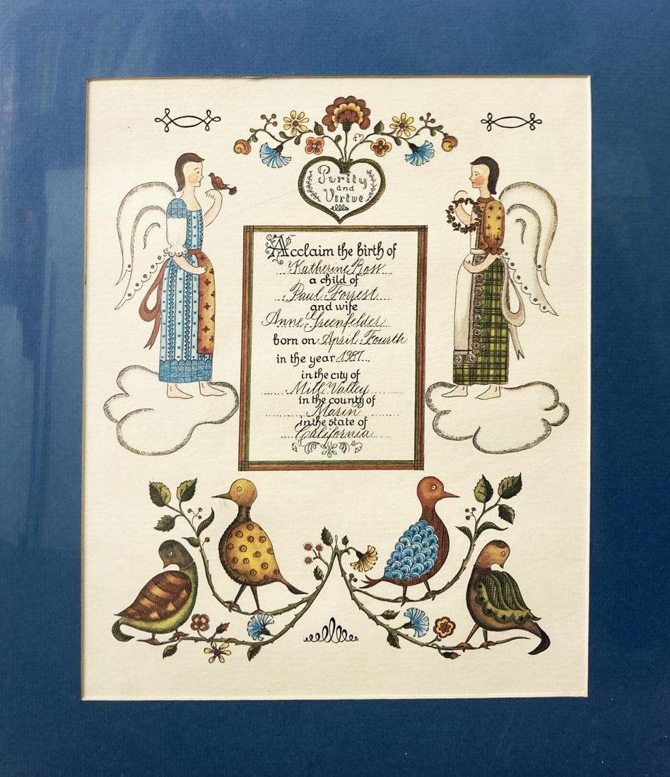 Unknown Artist - Acclaim of Birth: Artist: Unknown Artist Title: Acclaim of Birth Year: 1987 Dimensions: in. by in. Edition: From the rare limited edition Medium: Lithograph on paper with caligraphy Condition: Excellent Comes with
