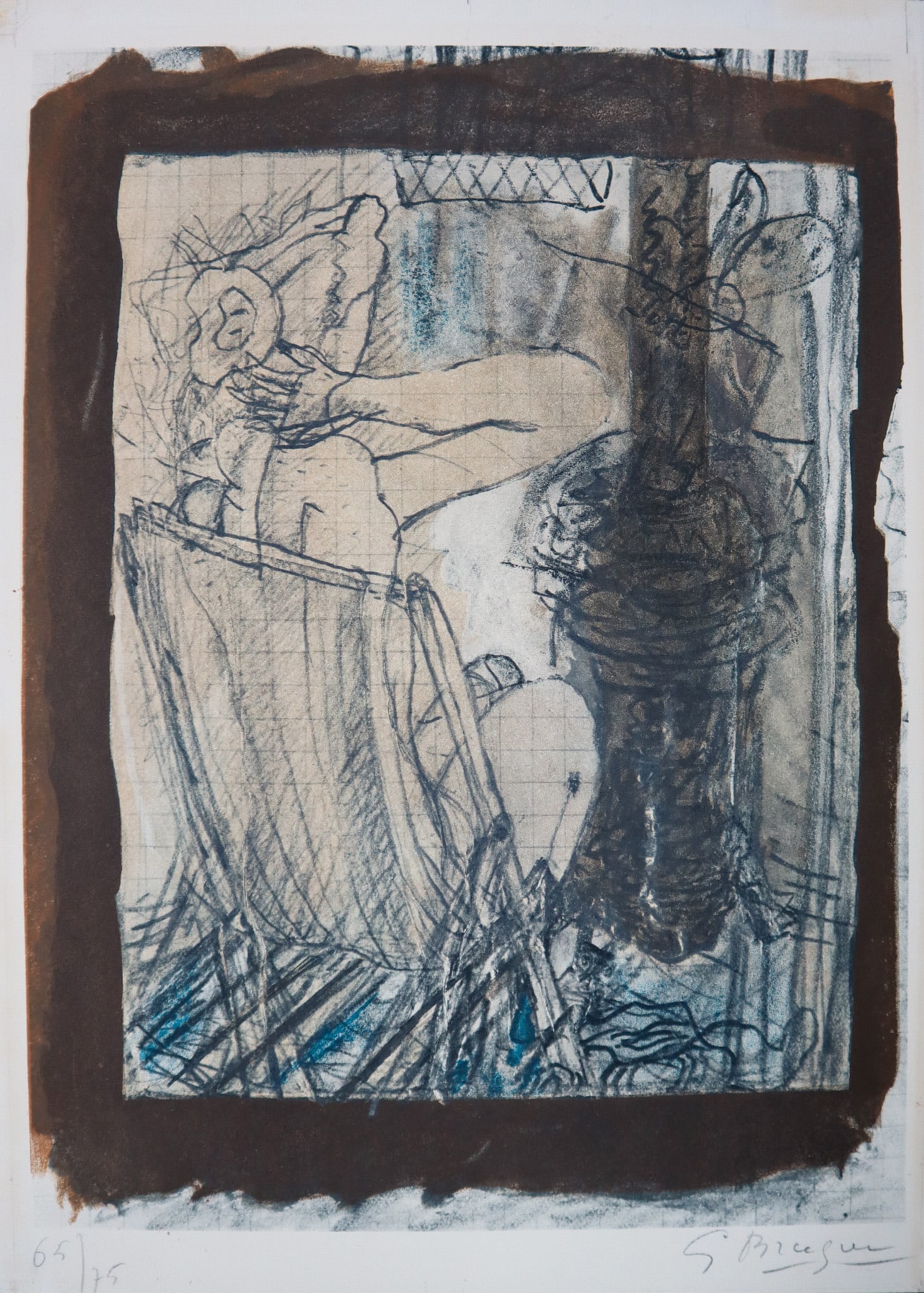 Georges Braque (After) - untitled: Artist: Georges Braque (After) Title: untitled Year: c. 1965 Dimensions: 13 3/8 x 9 3/4 in. Edition: from the limited edition of 75 Medium: Original color offse