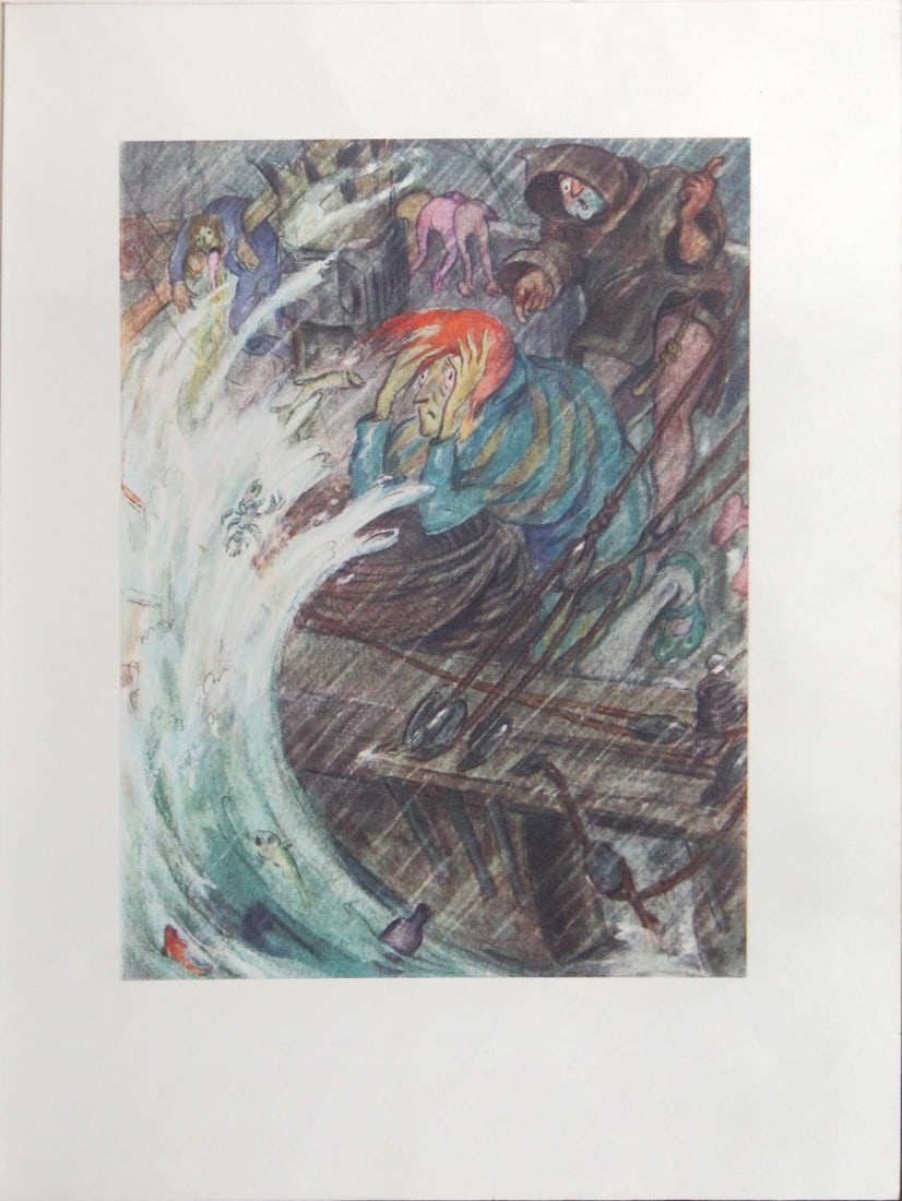 Louis Icart - Untitled: Artist: Louis Icart Title: Untitled Year: 1936 Dimensions: 9.5in. by 7.3in. Edition: From rare limited edition Publisher: Le Vasseur et Cie Paris Suite: Gargantua et Pantagruel Medium: Photogravure