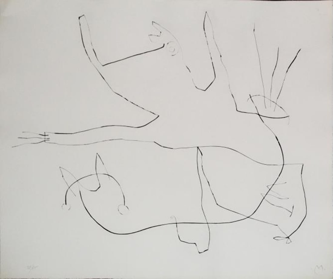 Joan Miro - Untitled XV from "Flux de l'Aimant": Artist: Joan Miro Title: Untitled XV from "Flux de l'Aimant" Year: 1964 Dimensions: 19in. by 23in. Edition: From the rare limited edition of 75 Publisher: Atelier Maeght Levallois Suite: Flux de