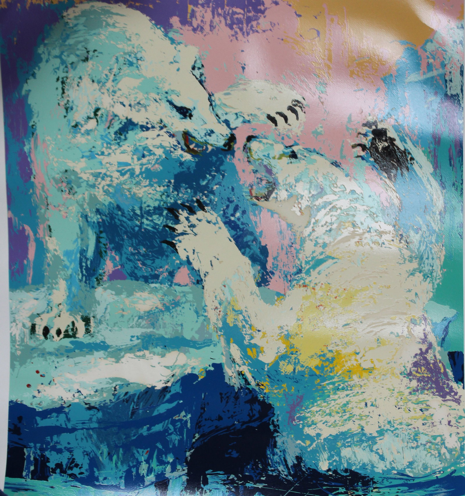 Leroy Neiman - Polar Bears: Artist: Leroy Neiman Title: Polar Bears Year: 1979 Dimensions: 38in. by 28in. Edition: 16 from the rare limited edition of 300 Medium: Original serigraph on paper Condition: Excellent Signature