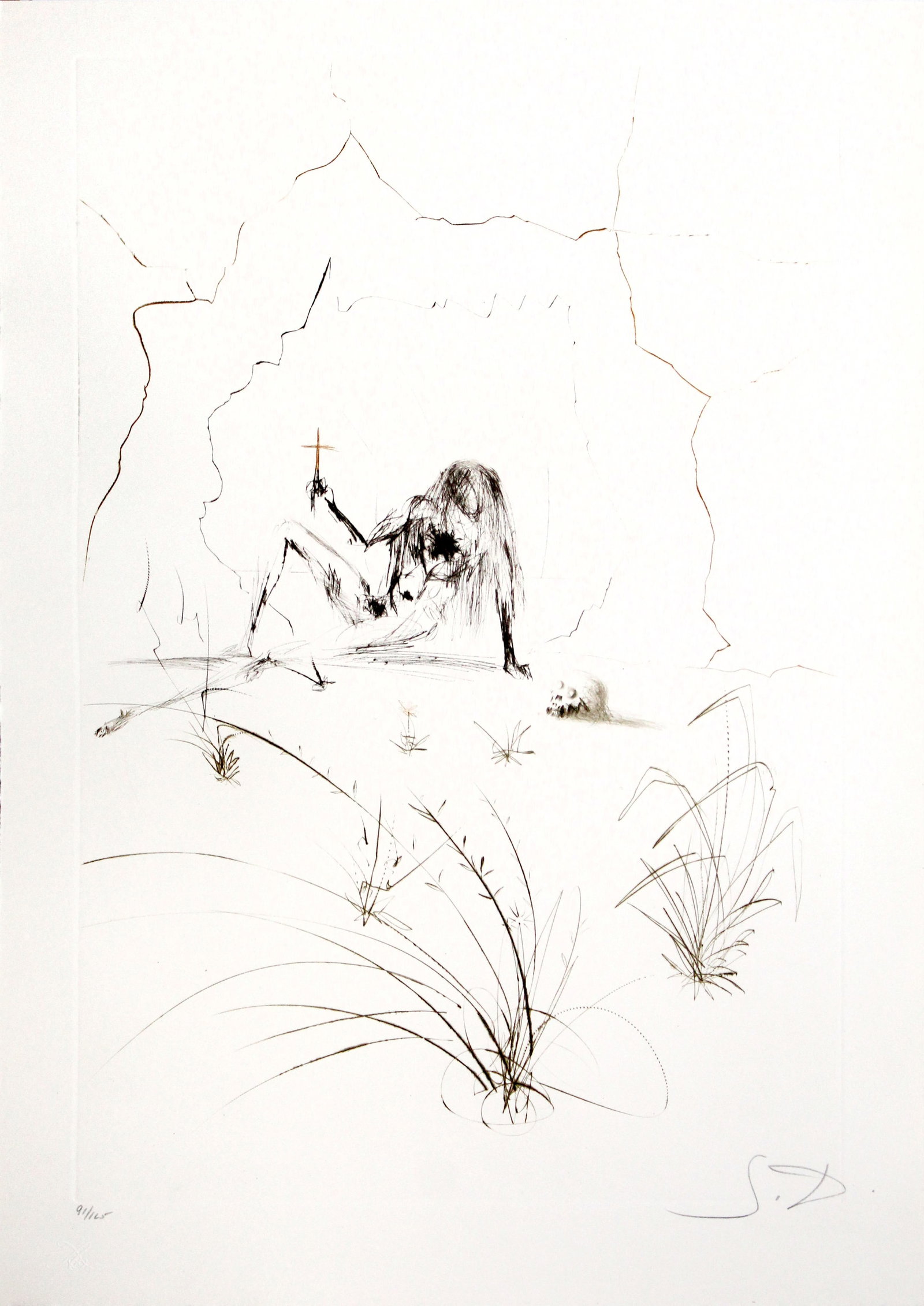 Salvador Dali - Brother Ogrin The Hermit: Artist: Salvador Dali Title: Brother Ogrin The Hermit Year: 1970 Dimensions: 17.72in. by 13in. Edition: From rare edition of 125 Suite: Tristan et Iseult <