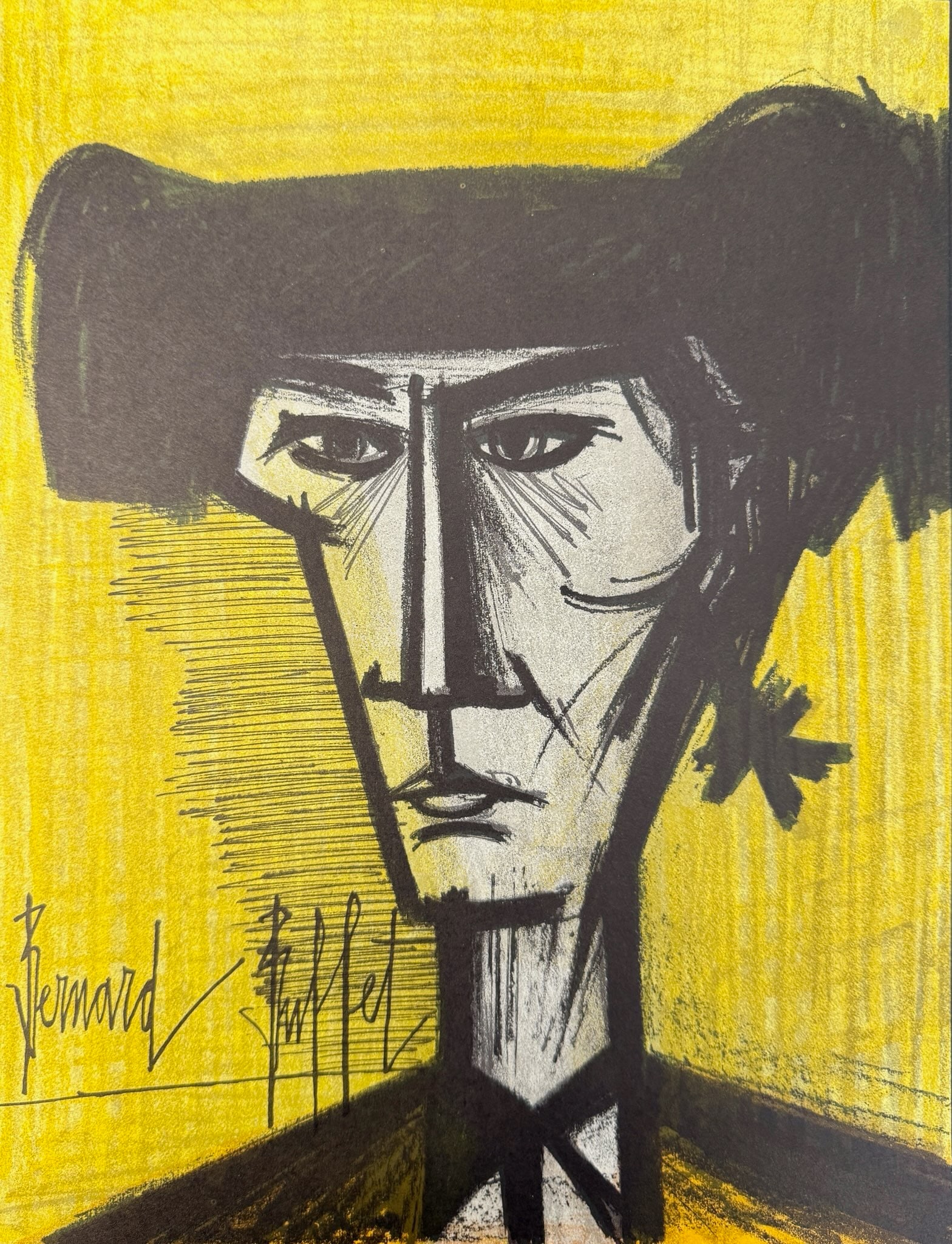 Bernard Buffet - Torero en Venta: Artist: Bernard Buffet Title: Torero en Venta Year: 1954 Dimensions: 9 1/2 x 12 1/4 in. Edition: From the rare limited edition Publisher: Beyeler Gallery, Basle Medium: Color lithograph on paper