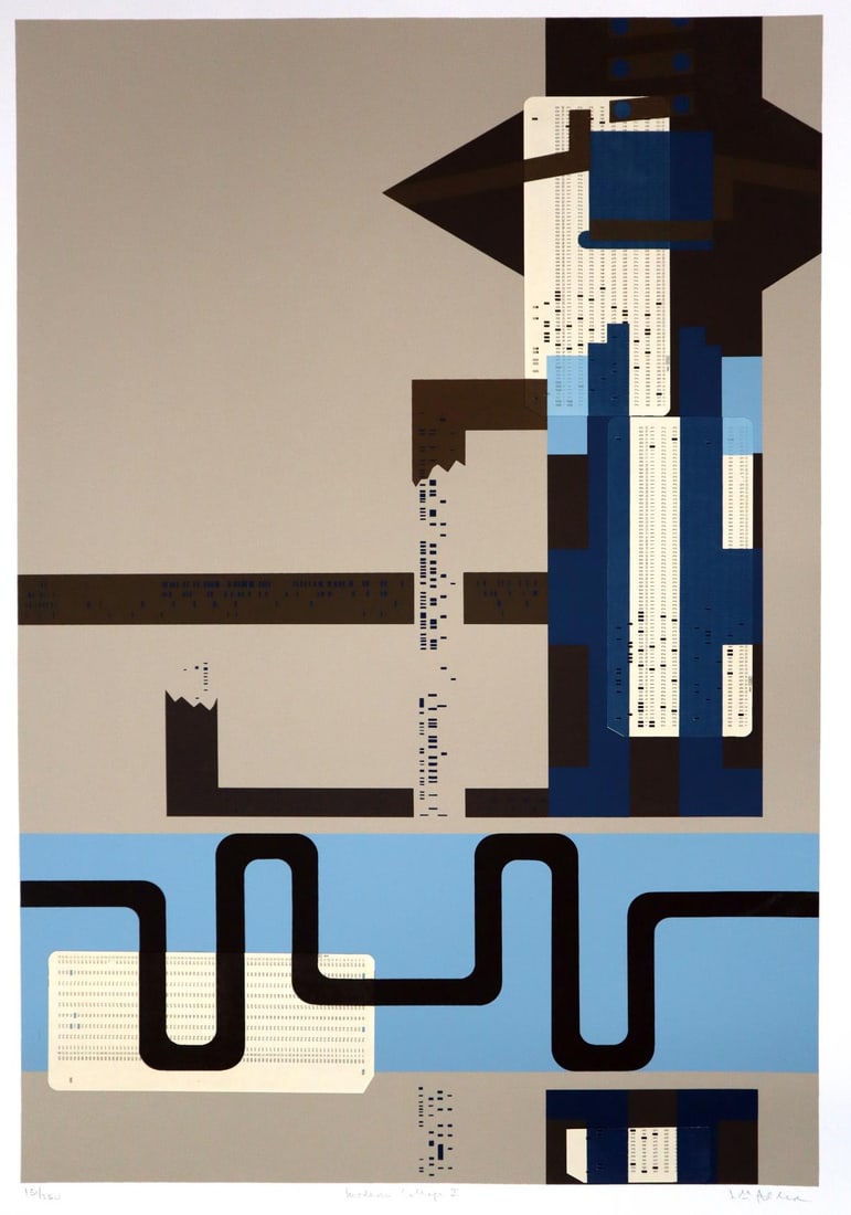 Lee Adler - Modern Collage1: Artist: Lee Adler Title: Modern Collage1 Year: 1975 Dimensions: 29.5in. by 22.5in. Edition: From the limited edition of 250 Medium: Screenprint Signature Details: Hand signed by artist Comes with