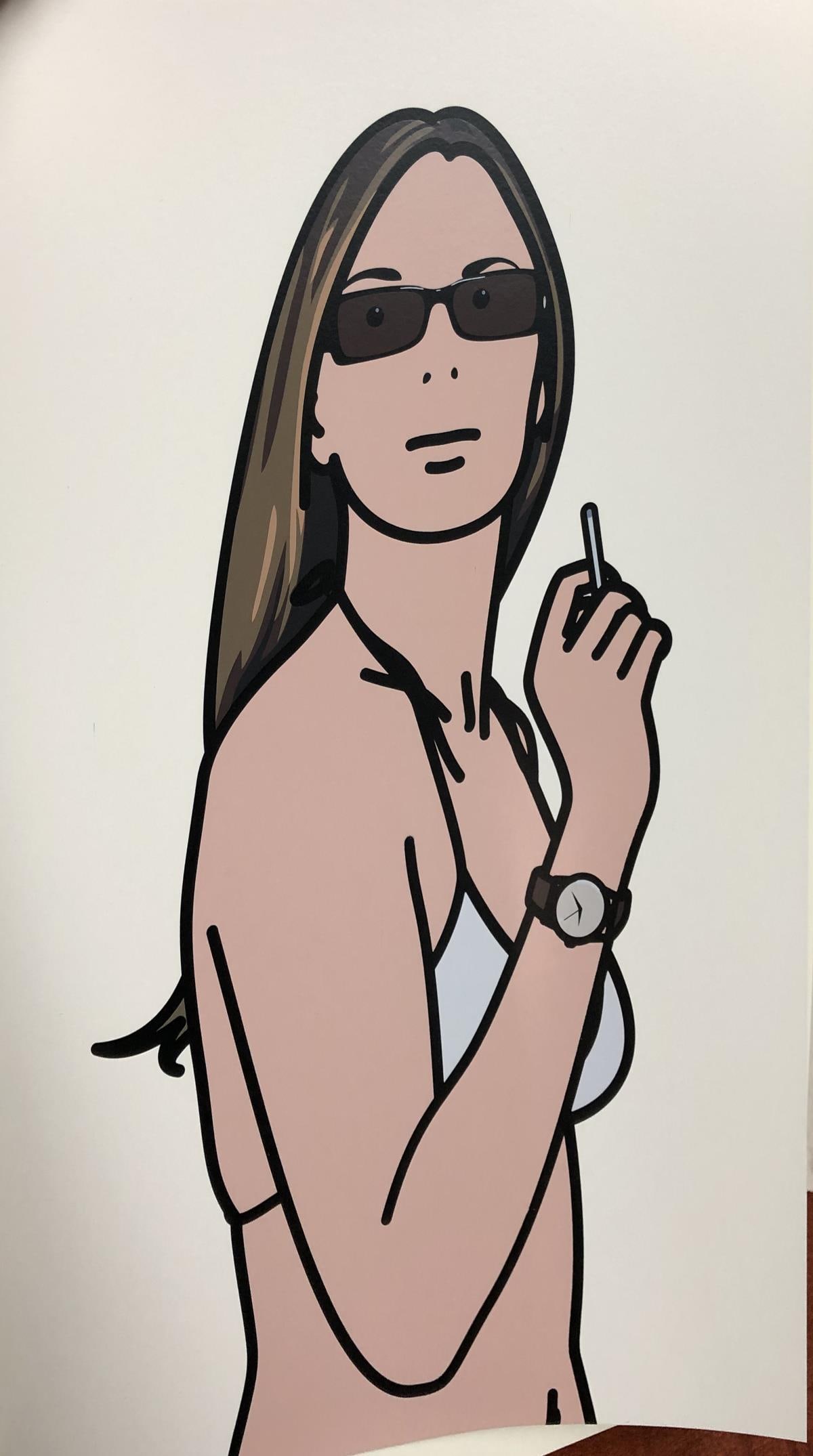 Julian Opie - Ruth Smoking 3: Artist: Julian Opie Title: Ruth Smoking 3 Year: 2005 Dimensions: 15.5in. by 11.5in. Edition: From the limited edition of 250 Publisher: Alan Cristea Gallery
