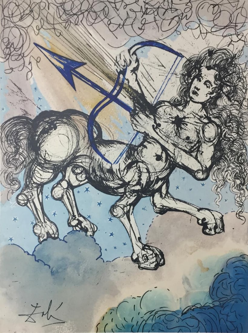 Salvador Dali - Sagittarius: Artist: Salvador Dali Title: Sagittarius Year: 1969 Dimensions: 14in. by 18in. Edition: From the Rare Limited Edition Publisher: Penn Prints Inc New York
