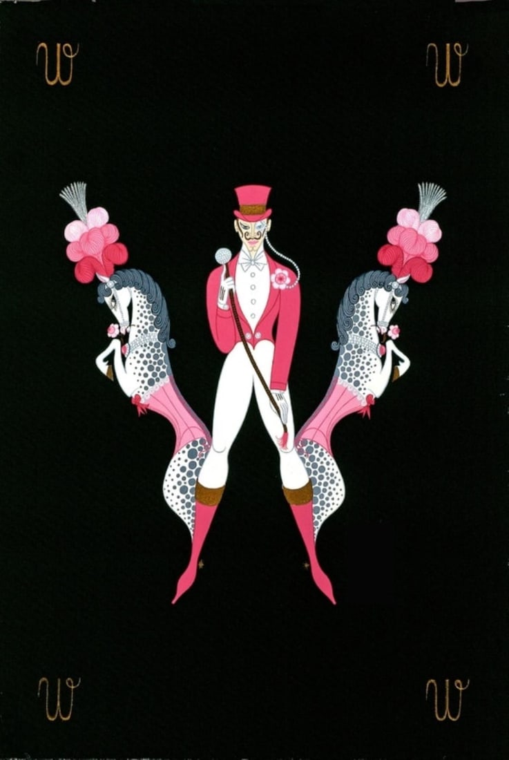 Erte - The Letter W: Artist: Erte Title: The Letter W Year: 1976 Dimensions: 19in. by 13 1/2in. Weight: 0 Edition: From the Rare Limited Edition 350 Publisher: Circle Fine Art Suite: The Alphabet Suite Medium: Serigraph