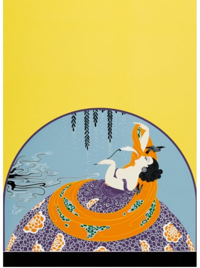 Erte - After the Rain: Artist: Erte Title: After the Rain Year: 1979 Dimensions: 30 1/2in. by 23in. Weight: 0 Edition: From the Rare Limited Edition of 300 Publisher: Circle Fine Art Medium: Serigraph on Paper Condition: