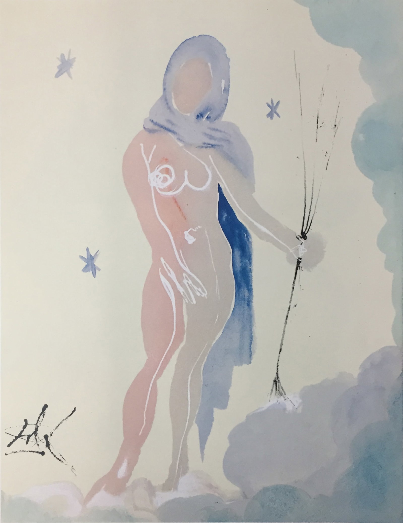 Salvador Dali - Virgo: Artist: Salvador Dali Title: Virgo Year: 1969 Dimensions: 14in. by 18in. Edition: From the Rare Limited Edition Publisher: Penn Prints Inc New York Suite: Signs of the Zodiac Medium: Lithograph in
