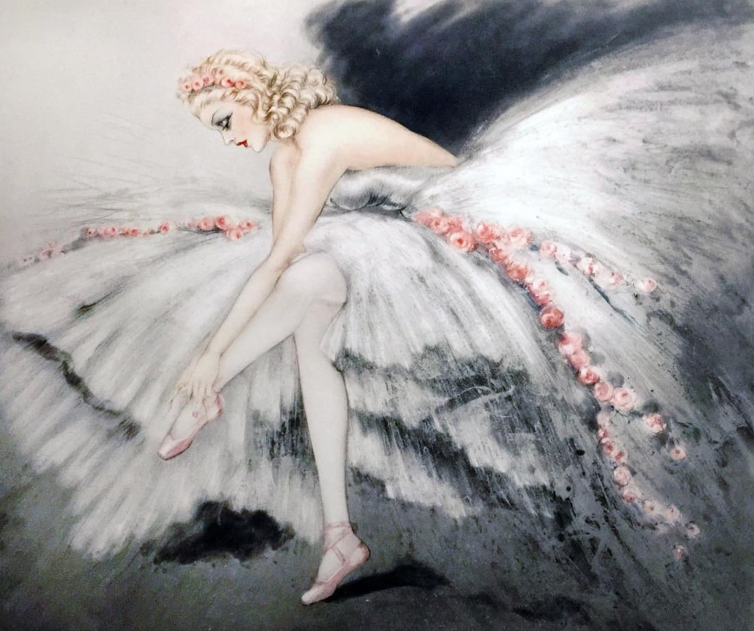 Louis Icart - Fair Dancer: Artist: Louis Icart Title: Fair Dancer Year: 1939 Dimensions: 18.75in. by 22.2in. Edition: From the rare limited edition Medium: Original drypoint etching with hand watercoloring on paper Condition: