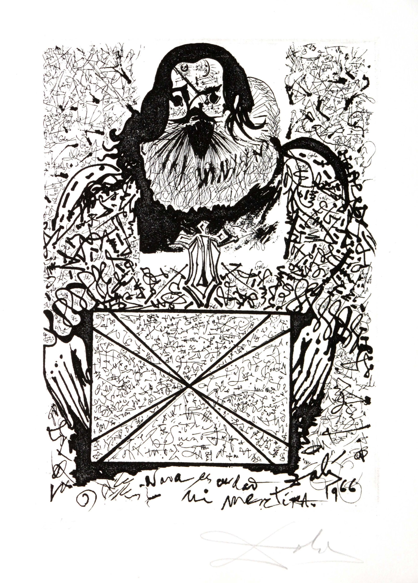 Salvador Dali - Portrait of the Signatures: Artist: Salvador Dali Title: Portrait of the Signatures Year: 1975 Dimensions: 15in. by 11in. Edition: From the Rare Limited Edition of 265 Publisher: Editorial