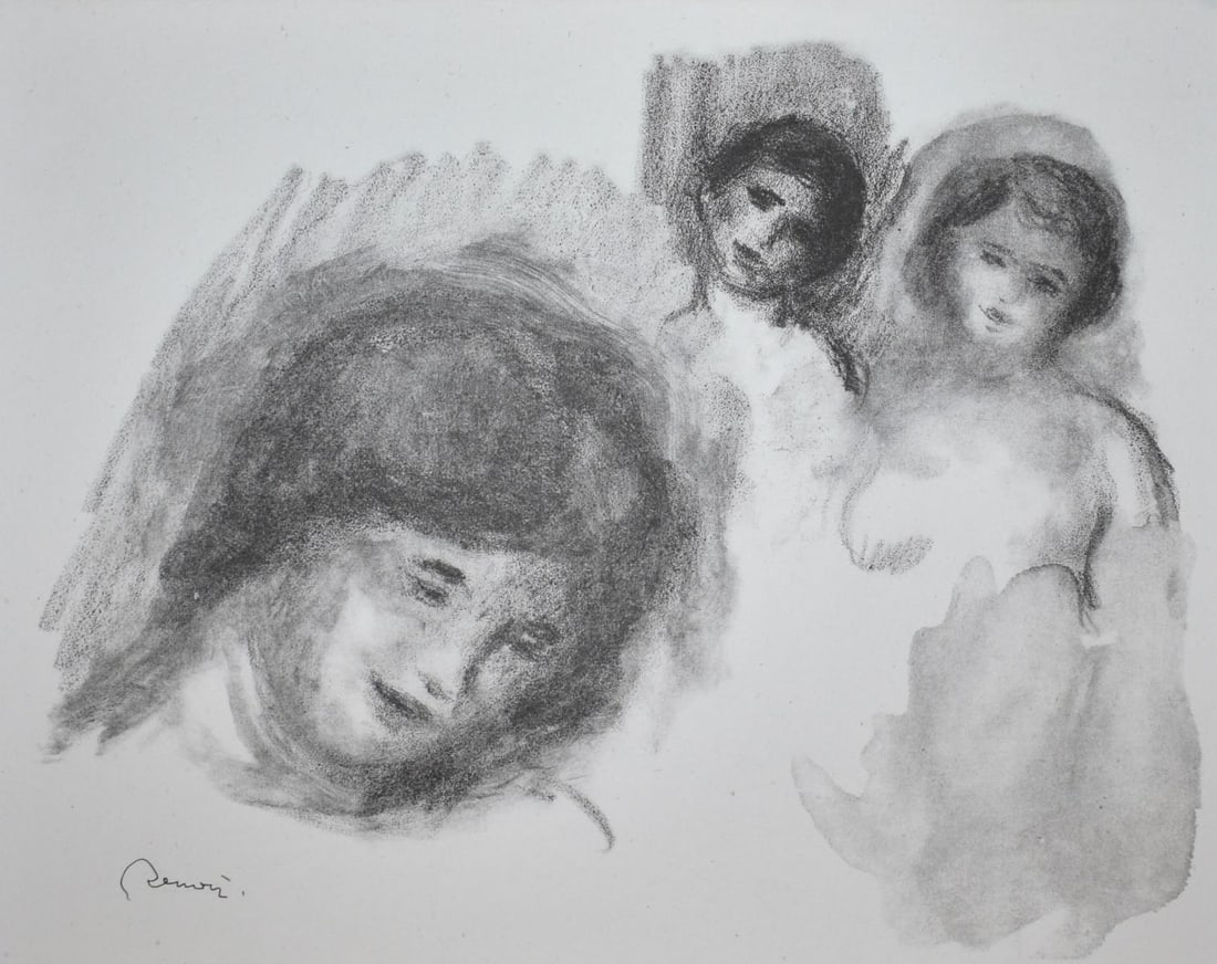 Pierre-Auguste Renoir - La Pierre au Trois Croquis: Artist: Pierre-Auguste Renoir Title: La Pierre au Trois Croquis Year: 1919 Dimensions: 10in. by 13in. Edition: From the Rare Limited Edition of 950 Suite: Douze Lithographies Medium: Original
