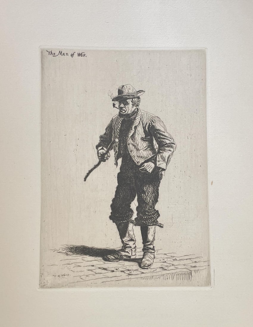 T.W. Wood - The Man of War: Artist: T.W. Wood Title: The Man of War Year: 1886 Dimensions: 12 5/16in. by 9 11/16in. Edition: From the rare limited edition Suite: New York Etching Club 1888-1889 Medium: Original Etching on Paper