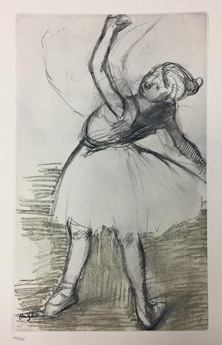 Edgar Degas - Ballerina From the Danse Dessin: Artist: Edgar Degas Title: Ballerina From the Danse Dessin Year: 1936 Dimensions: 9.7in. by 12.7in. Edition: From the rare limited edition of 305 Publisher: Ambroise Vollard Editeur; Paris 28 Rue de