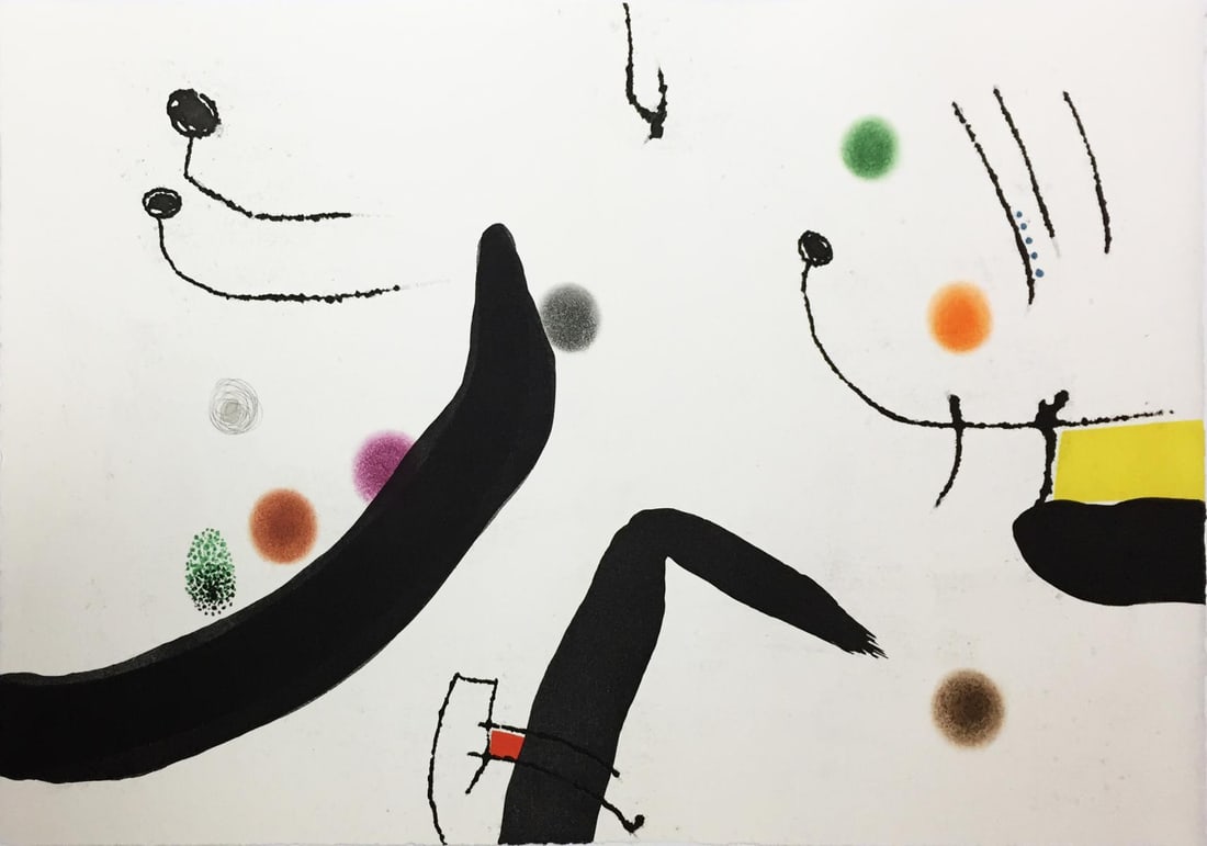 Joan Miro - XXII. Dupin 960: Artist: Joan Miro Title: XXII. Dupin 960 Year: 1976 Dimensions: 17in. by 26 1/2in. Edition: From the Rare Limited Edition Publisher: Le Vent d'Arles Suite: 26 Works: Rene Char: Le Marteau Sans Maitre
