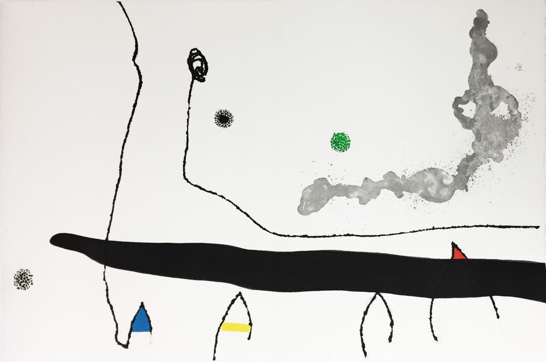 Joan Miro - XXIII. Dupin 966: Artist: Joan Miro Title: XXIII. Dupin 966 Year: 1976 Dimensions: 17in. by 26 1/2in. Edition: From the Rare Limited Edition Publisher: Le Vent d'Arles Suite: 26 Works: Rene Char: Le Marteau Sans