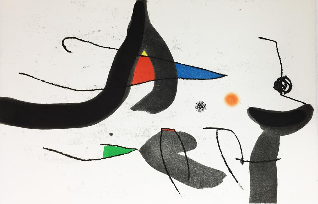 Joan Miro - XXI. Dupin 956: Artist: Joan Miro Title: XXI. Dupin 956 Year: 1976 Dimensions: 17in. by 26 1/2in. Edition: From the Rare Limited Edition Publisher: Le Vent d'Arles Suite: 26 Works: Rene Char: Le Marteau Sans Maitre