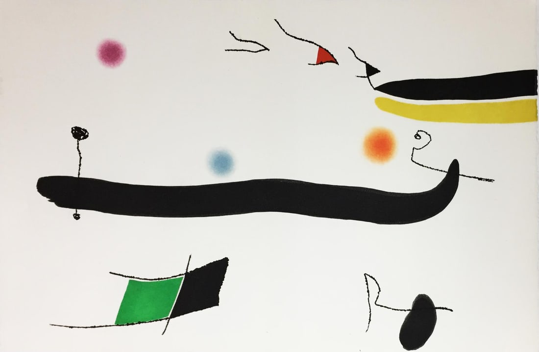 Joan Miro - XVII. Dupin 945: Artist: Joan Miro Title: XVII. Dupin 945 Year: 1976 Dimensions: 17in. by 26 1/2in. Edition: From the Rare Limited Edition Publisher: Le Vent d'Arles Suite: 26 Works: Rene Char: Le Marteau Sans Maitre