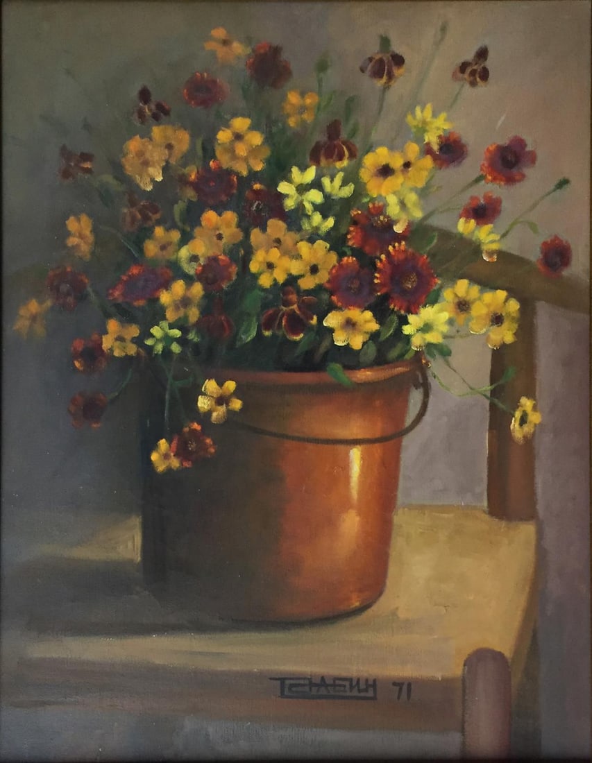 Oskar Babin - Still Life: Artist: Oskar Babin Title: Still Life Year: 1971 Dimensions: 16in. by 20in. Edition: One of a Kind Unique Artwork Medium: Oil on Canvas Condition: Excellent Signature Details: Hand Signed and Dated