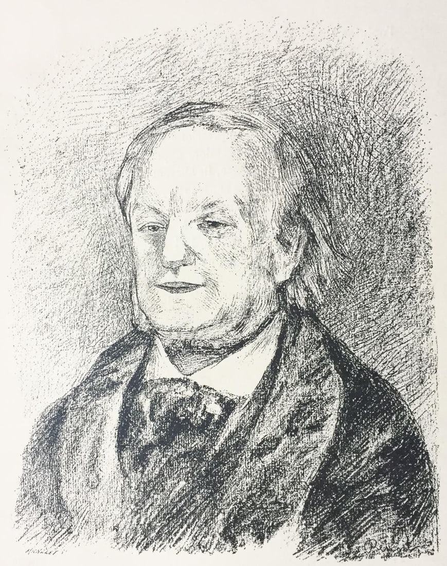 Pierre-Auguste Renoir (After) - Portrait de Wagner: Artist: Pierre-Auguste Renoir (After) Title: Portrait de Wagner Year: 1906 Dimensions: 10in. by 7 3/4in. Edition: From the rare limited edition Publisher: H. Floury Paris Suite: Histoire des Peintres