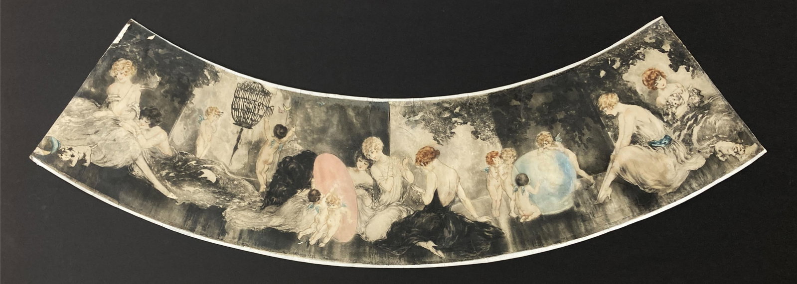 Louis Icart - Lampshade Preliminary Etching: Artist: Louis Icart Title: Lampshade Preliminary Etching Dimensions: 17in. by 53in. Edition: From the Rare Limited Edition Medium: Etching with hand coloring Condition: Excellent Comes with Letter of