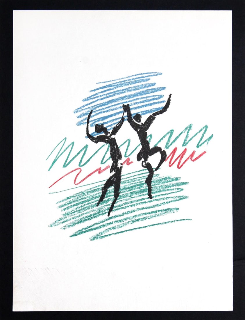 Pablo Picasso - The Dancers: Artist: Pablo Picasso Title: The Dancers Year: 1956 Dimensions: 12.5in. by 9.5in. Edition: From the rare limited edition Publisher: Andre Sauret Paris Suite: Lithographe III Medium: Original