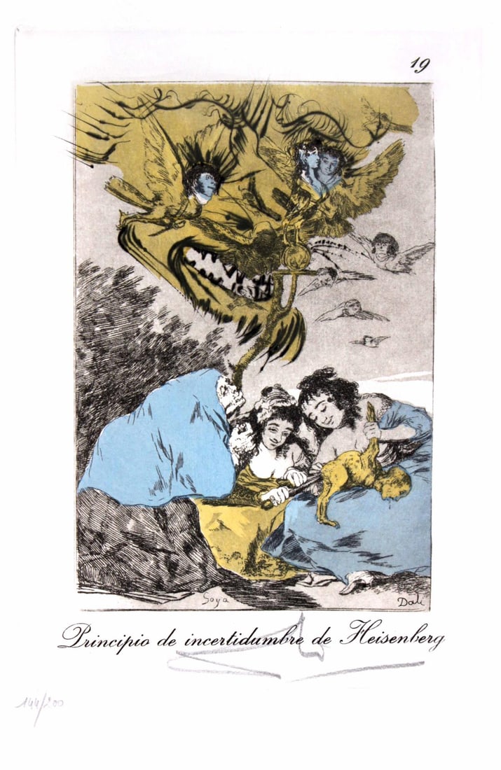 Salvador Dali - Principio de incertidambre de Heisenberg: Artist: Salvador Dali Title: Principio de incertidambre de Heisenberg Year: 1977 Dimensions: 17.75in. by 12.25in. Edition: From the limited edition of 200 Publisher: Fernand Hazan Editeur Suite: Les