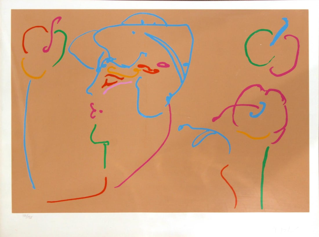 Peter Max - Untitled: Artist: Peter Max Title: Untitled Dimensions: 22in. by 29.5in. Edition: from the rare limited edition of 175 Medium: Rare original color lithograph on paper Signature Details: Hand signed by Peter