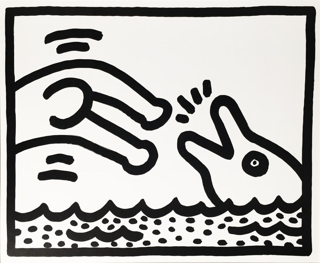 Keith Haring - July II: Artist: Keith Haring Title: July II Year: 1989-1990 Dimensions: 12in. by 14in. Edition: From the Rare Limited Edition Publisher: Pop Shop Suite: Color It Yourself Keith Haring Calender Medium: Offset