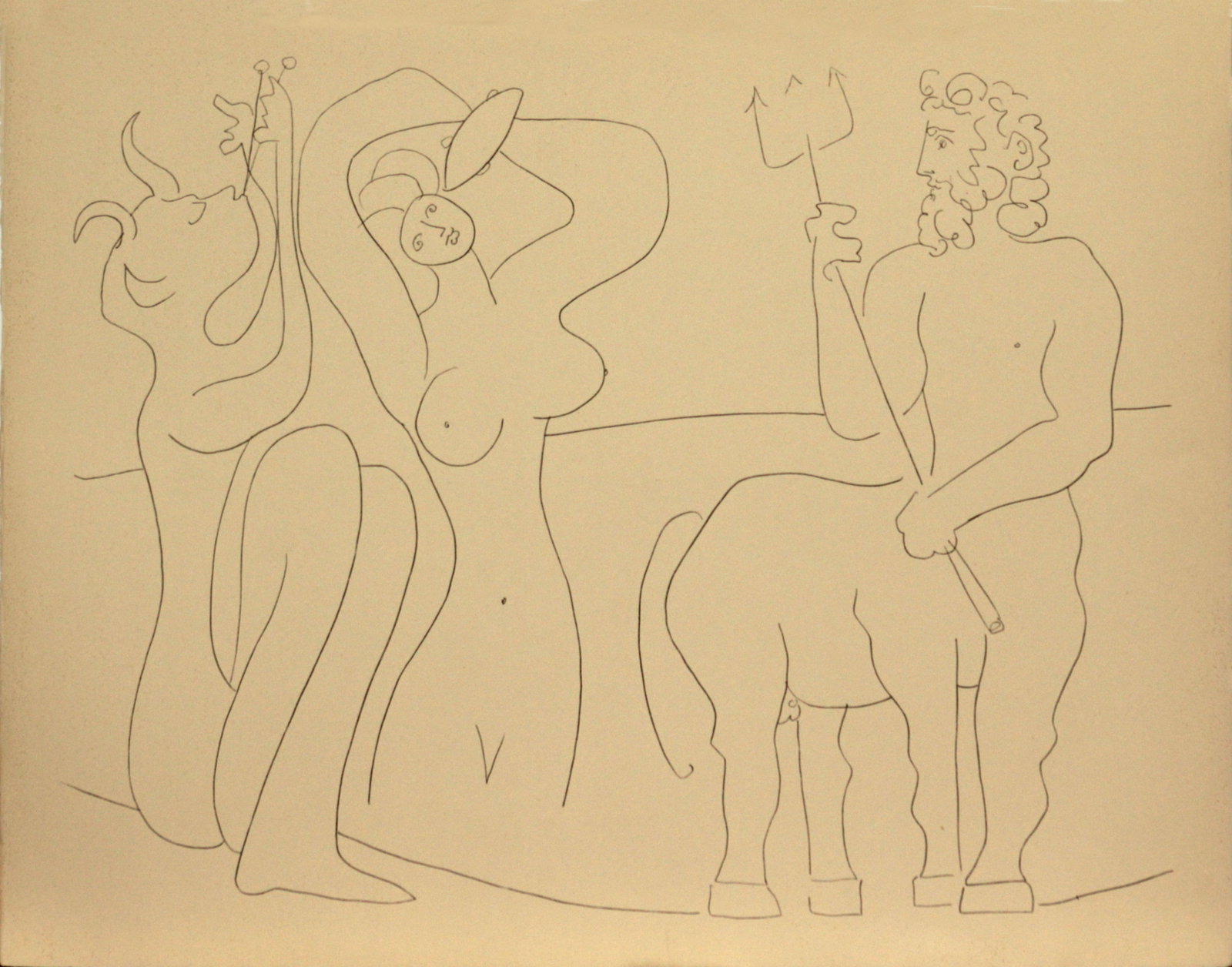 Pablo Picasso - Untitled from ""Mes dessins d'Antibes"": Artist: Pablo Picasso Title: Untitled from ""Mes dessins d'Antibes"" Year: 1946 Dimensions: 20 x 26 in. Edition: Numbered From the Rare Limited Deluxe French Edition of 200 Publisher: Au Pont des