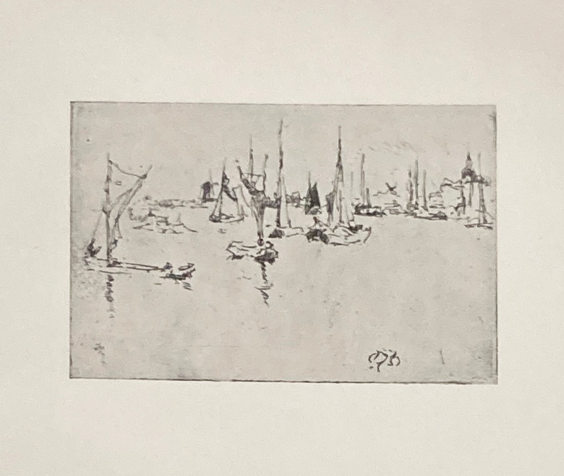 James McNeill Whistler (After) - Boats Dordrecht: Artist: James McNeill Whistler (After) Title: Boats Dordrecht Year: 1922 Dimensions: 14 3/4in. by 11 1/4in. Edition: From the Rare Limited Edition of 200 Publisher: The Studio Ltd. London Suite: The