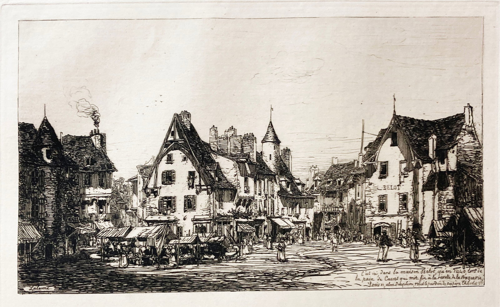 Maxime Lalanne - The House of Belot: Artist: Maxime Lalanne Title: The House of Belot Year: 1880 Dimensions: 12 x 8 in. Edition: From the Rare Limted Edition Publisher: MacMillan and Co. Suite: Etching and Etchers Medium: Original