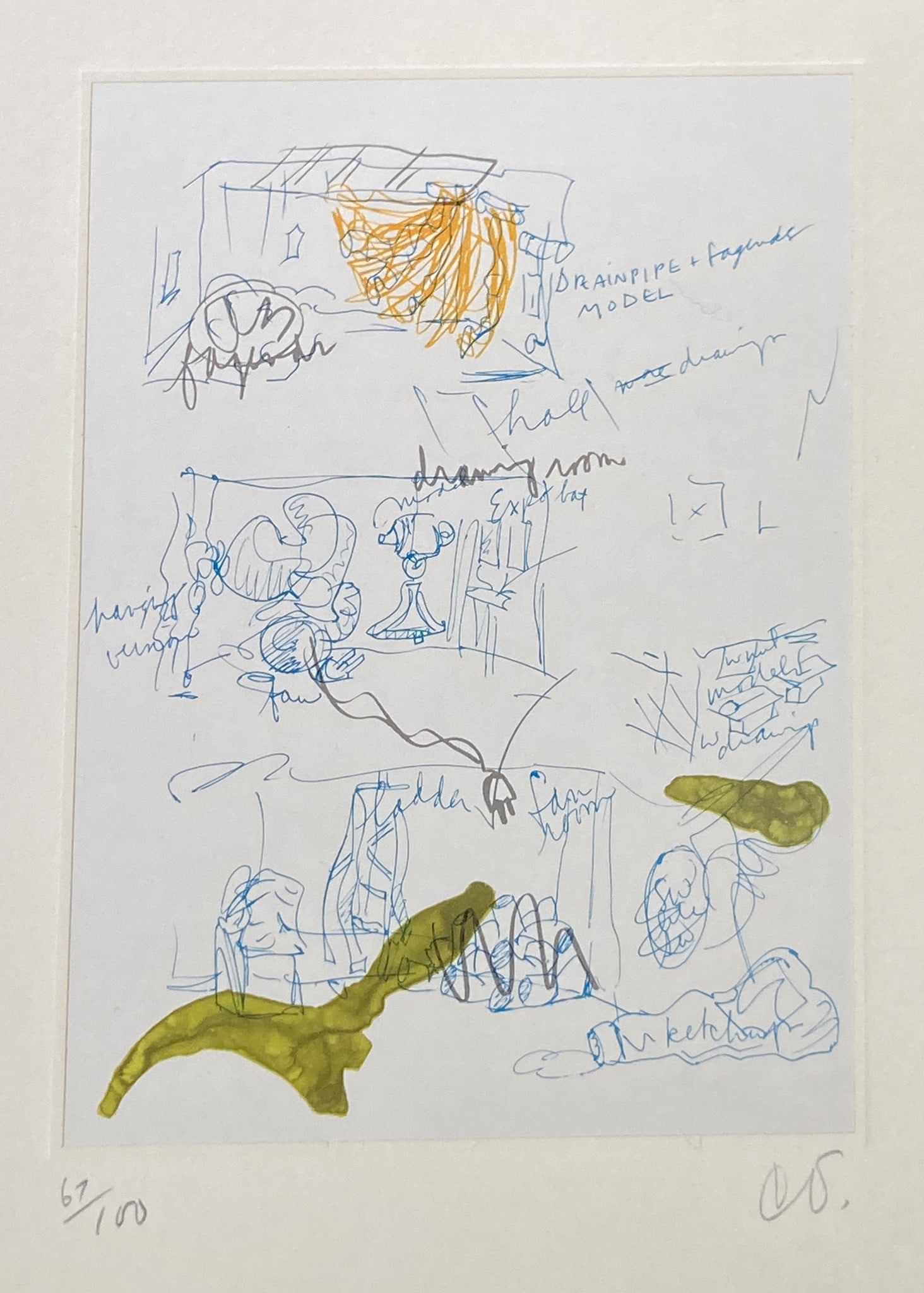 Claes Oldenburg - Notes in Hand 35: Artist: Claes Oldenburg Title: Notes in Hand 35 Year: 1972 Dimensions: 8 x 10 in. Edition: From the rare limited edition of 100 Publisher: Professional Prints</