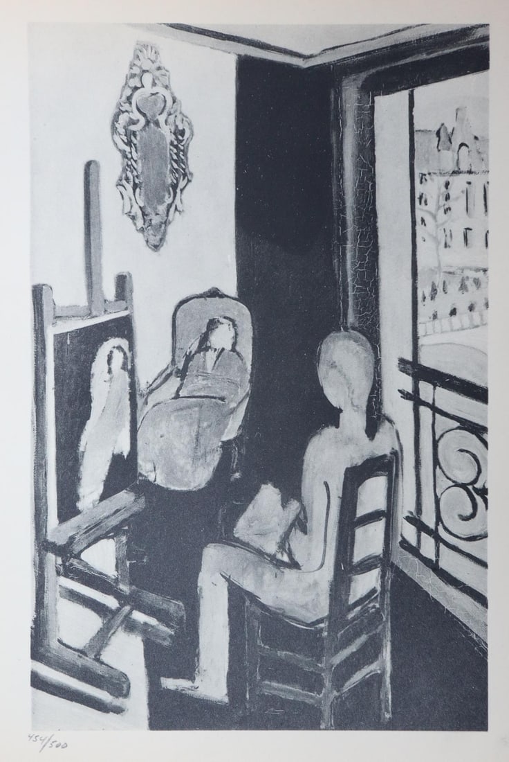 Henri Matisse - La porte-fenetre a nice from"XX Siecle: Artist: Henri Matisse Title: La porte-fenetre a nice from"XX Siecle No .4" Year: 1917 Dimensions: 11in. by 8.75in. Edition: From the rare limited edition of 500 Publisher: San Lazzaro Paris Suite: