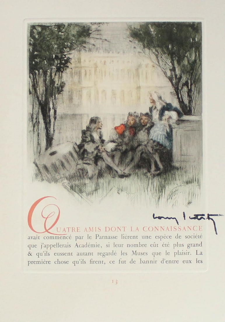 Louis Icart - Untitled XIX from "Les Amours de Psyche de Cupidon": Artist: Louis Icart Title: Untitled XIX from "Les Amours de Psyche de Cupidon" Year: 1949 Dimensions: 13in. by 10in. Edition: From the rare limited edition of 150 Publisher: Editions de la Cite