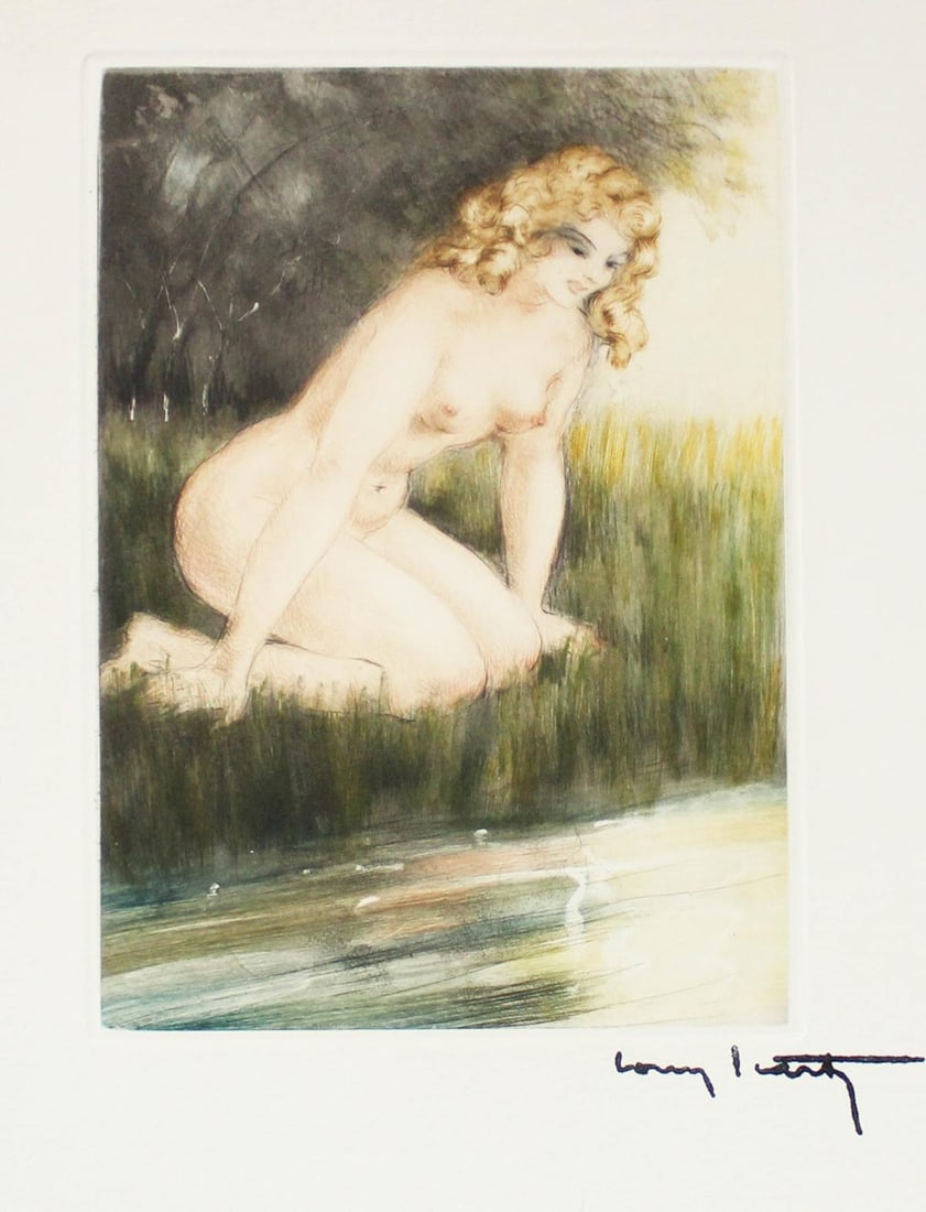 Louis Icart - Untitled XV from "Les Amours de Psyche de Cupidon": Artist: Louis Icart Title: Untitled XV from "Les Amours de Psyche de Cupidon" Year: 1949 Dimensions: 13in. by 10in. Edition: From the rare limited edition of 150 Publisher: Editions de la Cite Suite: