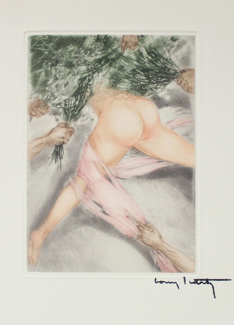 Louis Icart - Untitled XIV from "Les Amours de Psyche de Cupidon": Artist: Louis Icart Title: Untitled XIV from "Les Amours de Psyche de Cupidon" Year: 1949 Dimensions: 13in. by 10in. Edition: From the rare limited edition of 150 Publisher: Editions de la Cite