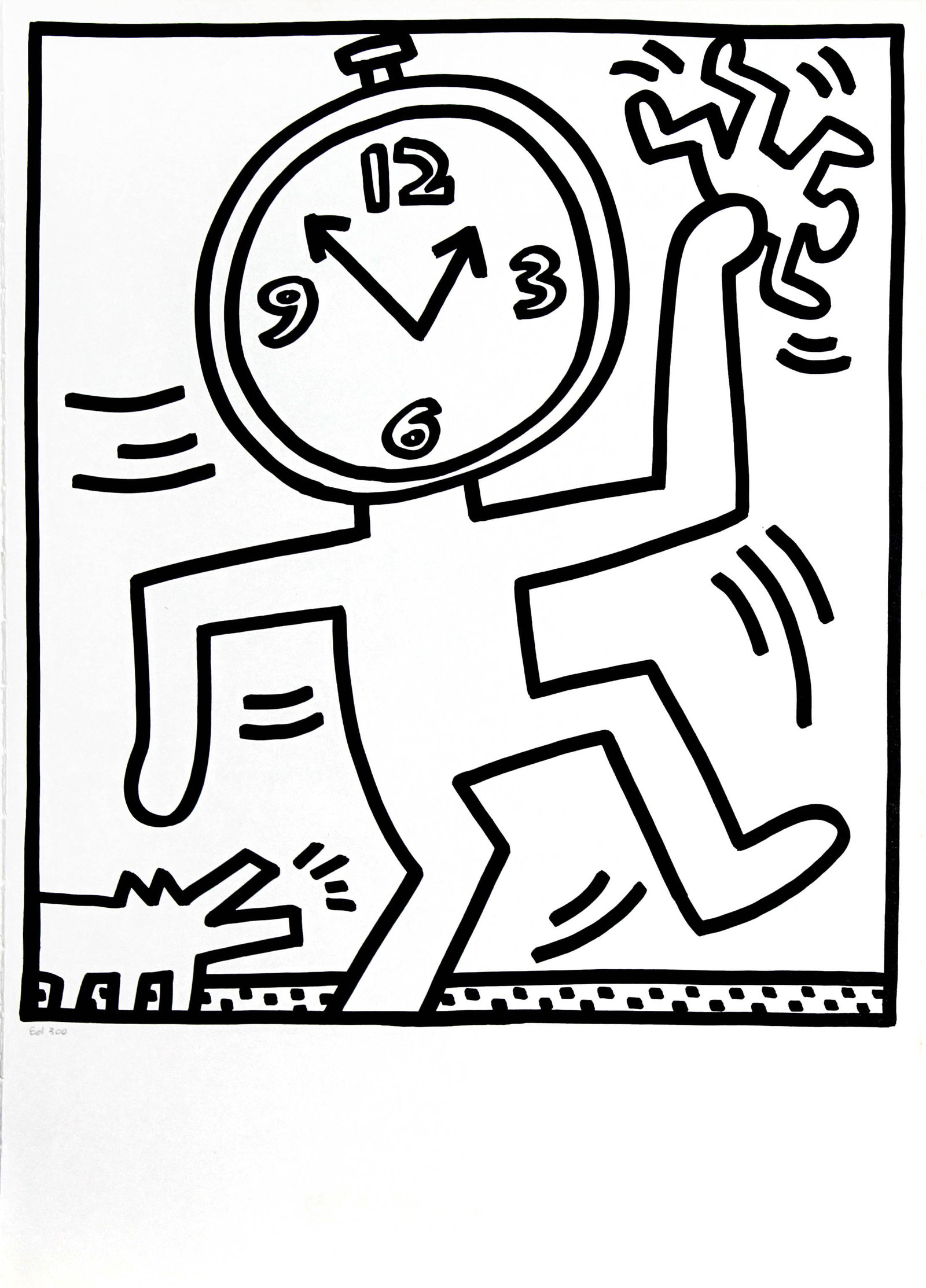 Keith Haring - Giant Clock Head (from Lucio Amelio Suite): Artist: Keith Haring Title: Giant Clock Head (from Lucio Amelio Suite) Year: 1983 Dimensions: 18.5in. by 13in. Edition: From the rare limited edition of 300 Publisher: Galerie Lucio Amelio Naples