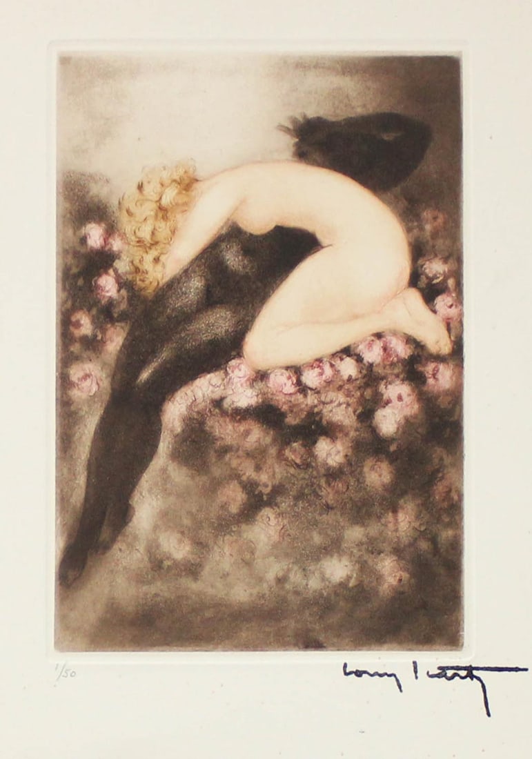 Louis Icart - Untitled VIII from "Les Amours de Psyche de Cupidon": Artist: Louis Icart Title: Untitled VIII from "Les Amours de Psyche de Cupidon" Year: 1949 Dimensions: 13in. by 10in. Edition: From the rare limited edition of 150 Publisher: Editions de la Cite