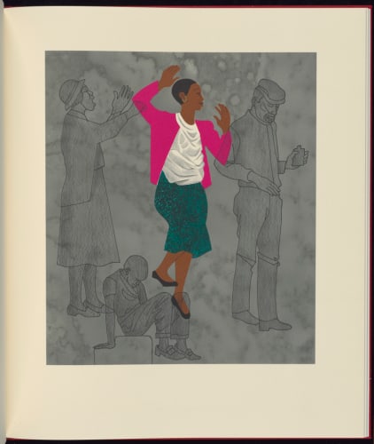 Elizabeth Catlett - For My People II: Artist: Elizabeth Catlett Title: For My People II Year: 1992 Dimensions: 21 1/2 x 25 in. Edition: From the rare limited edition of 400 Suite: For My People Medium: Original Lithograph in Colors on