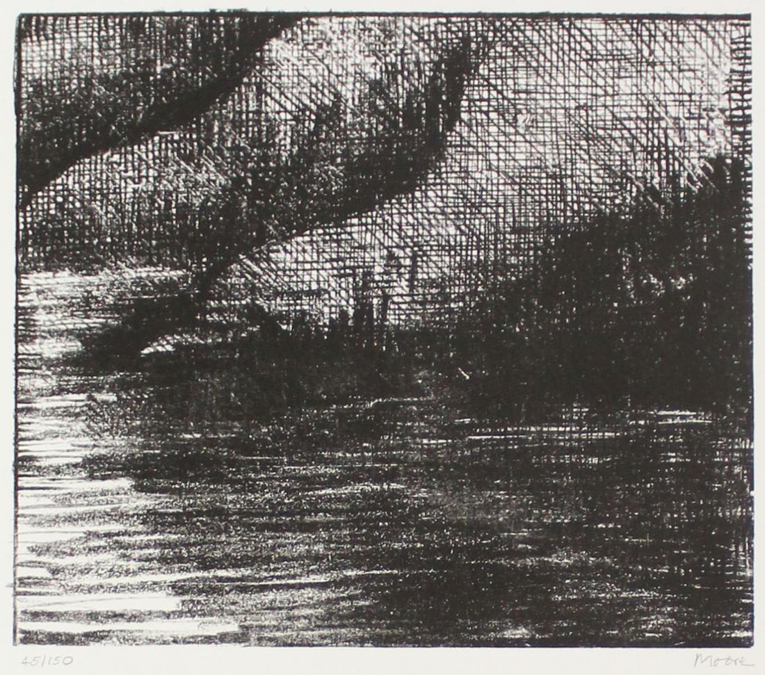 Henry Moore - Fjord: Artist: Henry Moore Title: Fjord Year: 1974 Dimensions: 16in. by 13in. Edition: From the Rare Limited Edition Publisher: Petersburg Press Suite: Auden Poems Medium: Lithograph on Hodgkinson Paper