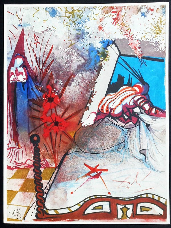 Salvador Dali - Act III Scene V (Romeo and Juliet): Artist: Salvador Dali Title: Act III Scene V (Romeo and Juliet) Year: 1975 Dimensions: 15 7/8 x 11 3/4 in. Edition: From the Rare Limited Edition of 999 Publisher: Rizzoli and Rizzoli Suite: Romeo