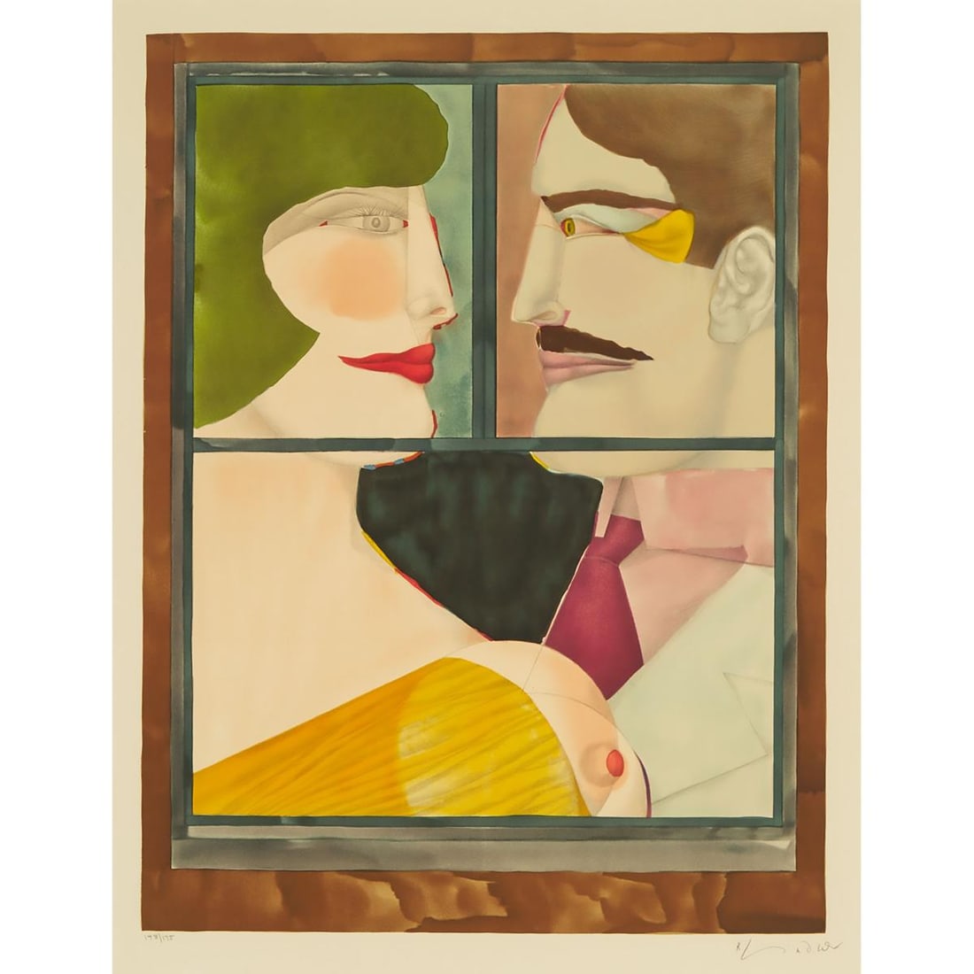 Richard Lindner - Washington Holiday: Artist: Richard Lindner Title: Washington Holiday Year: 1975 Dimensions: 25.75in. by 19.75in. Edition: From the Rare Limited Edition of 175 Publisher: Trans World Art Suite: An American Portrait