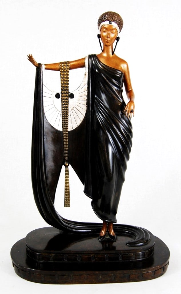 Erte - Sophisticated Lady: Artist: Erte Title: Sophisticated Lady Year: 1980 Dimensions: 16 x 10 in. Edition: From the rare limited edition of 250 Publisher: RKP Int. Corp. Medium: Original cast bronze sculpture Condition: