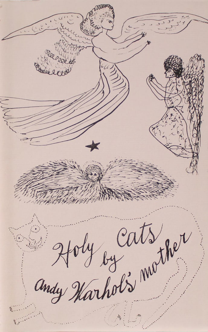 Andy Warhol - Holy Cats Cover by Andy Warhol's Mother: Artist: Andy Warhol Title: Holy Cats Cover by Andy Warhol's Mother Year: c. 1954 Dimensions: 5.5in. by 8.5in. Edition: From the rare limited edition Suite: Holy Cats by Andy Warhol and his mother