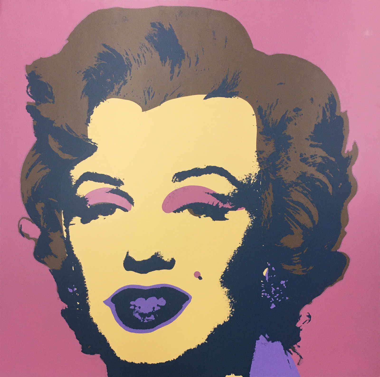 Andy Warhol After - Marilyn (Pink/Yellow): Artist: Andy Warhol After Title: Marilyn (Pink/Yellow) Dimensions: 35.3in. by 35.3in. Edition: From the "Sunday B. Morning" edition Publisher: Sunday B. Morning Medium: Screenprint on museum board