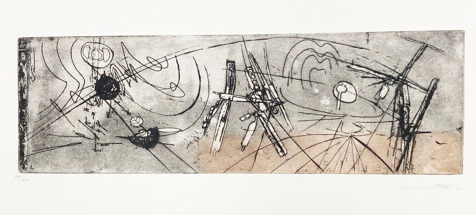 Roberto Matta - Untitled VI: Artist: Roberto Matta Title: Untitled VI Year: 1962 Dimensions: 14in. by 6in. Edition: From the rare limited edition of 100 Publisher: Editions Meyer Lausanne Suite: Come Detta Dentro Vo Significando