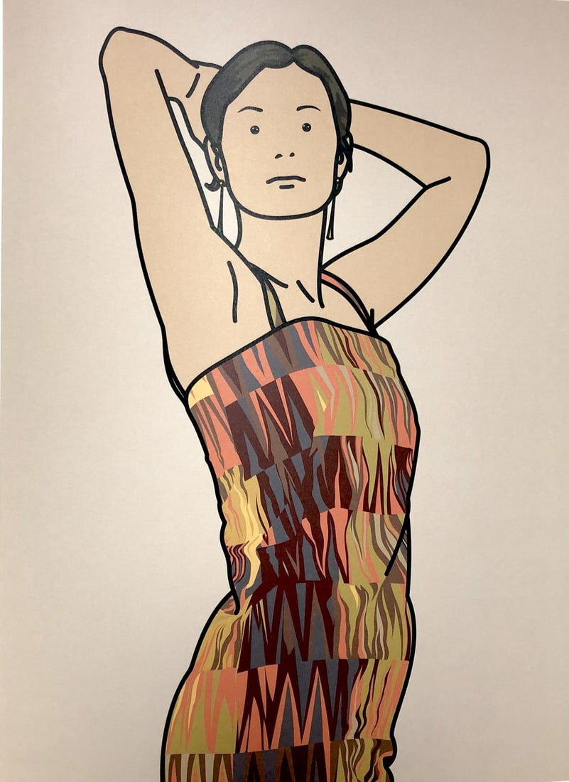 Julian Opie - Anya with cocktail dress: Artist: Julian Opie Title: Anya with cocktail dress Year: 2005 Dimensions: 16.5in. by 11.5in. Edition: From the limited edition of 250 Publisher: Alan Cristea Gallery Suite: Twenty Six Portraits