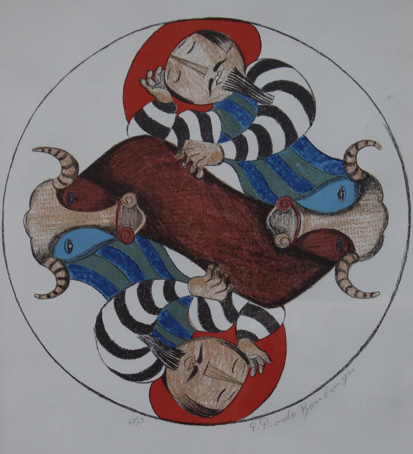 Graciela Rodo Boulanger - Hommes et Taureau (Matadors): Artist: Graciela Rodo Boulanger Title: Hommes et Taureau (Matadors) Year: 1990 Dimensions: 18 1/2 x 20 in. Edition: Artist's proof Medium: Lithograph on paper Condition: Excellent Signature Details: