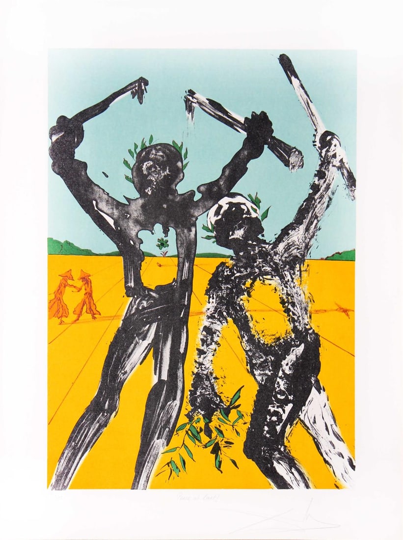 Salvador Dali - Peace at Last!: Artist: Salvador Dali Title: Peace at Last! Year: 1973 Dimensions: 16in. by 22.25in. Edition: Numbered from the limited edition of 300 Publisher: Fidelity World Arts Suite: Peace in Vietnam Medium: